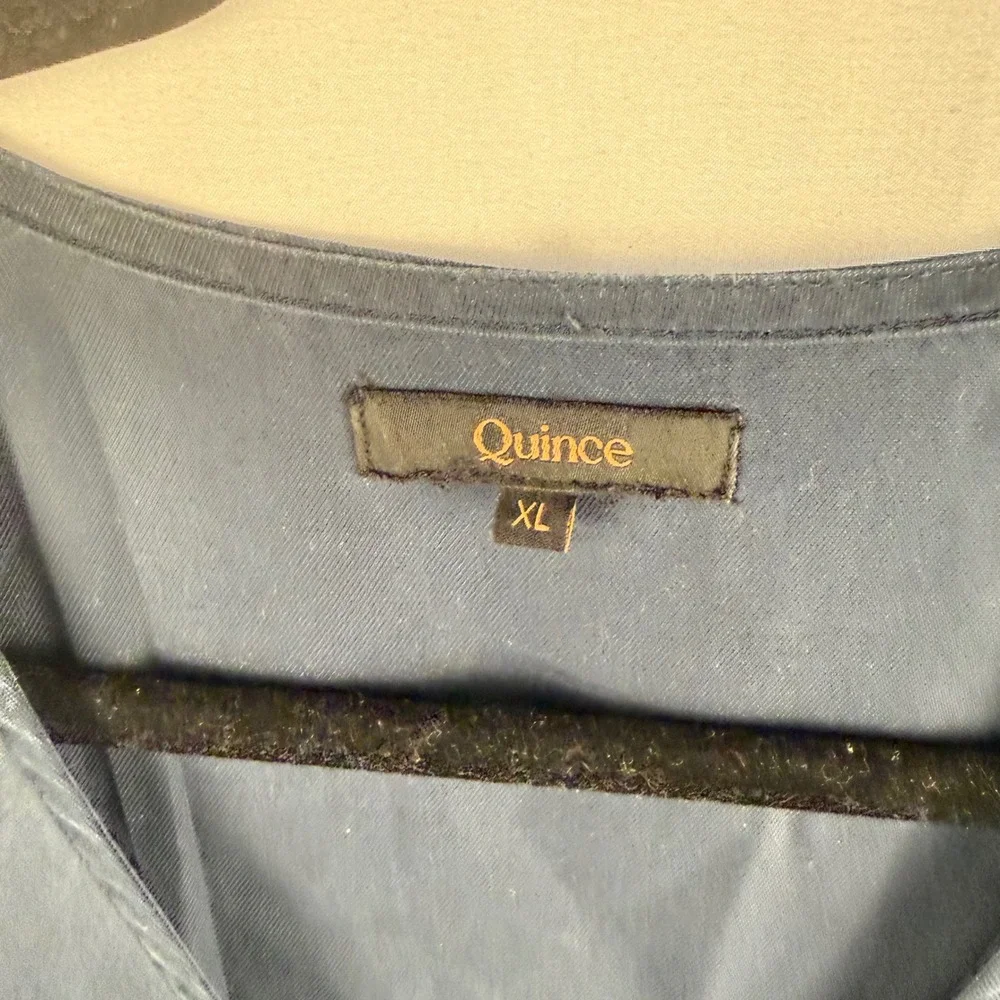 Quince Vintage Wash Button Front A-Line Mini Dress XL Pockets Casual Summer - Picture 5 of 10